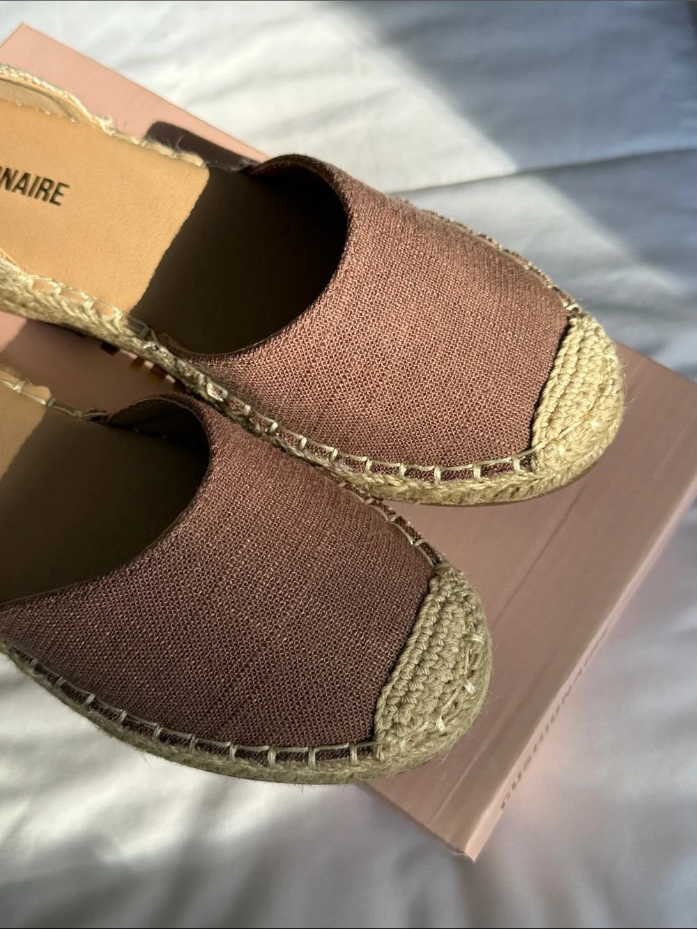 BRAND NEW CUSHIONAIRE Talisa Choclate brown Espadrille Wedge Sandals